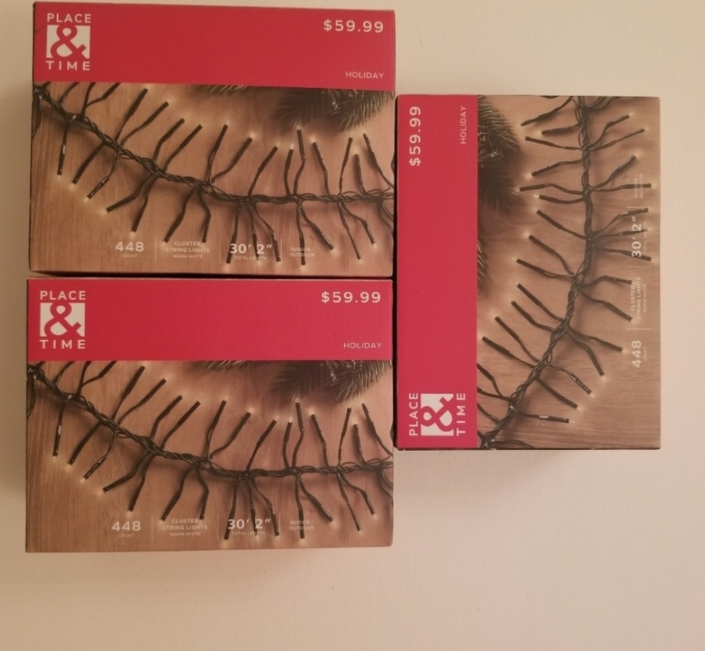 New 3 Boxes of Clusters Warm LED Plug-In Lights